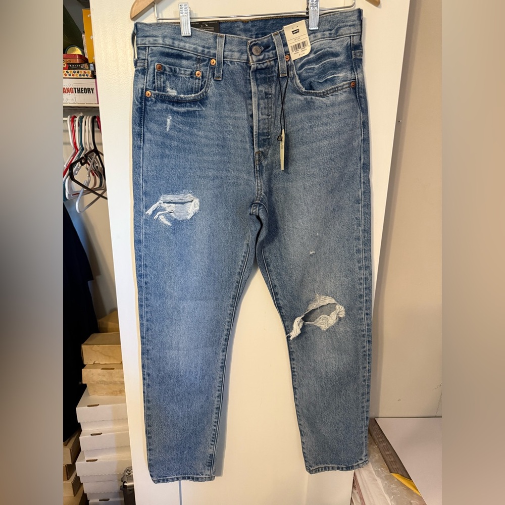 Levi's Relaxed Fit Light Blue Distressed Jeans